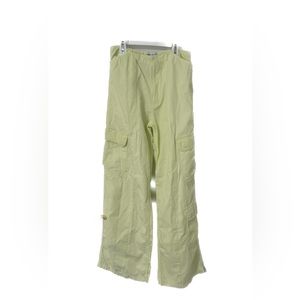 Lime green zara mid rise cargo pants